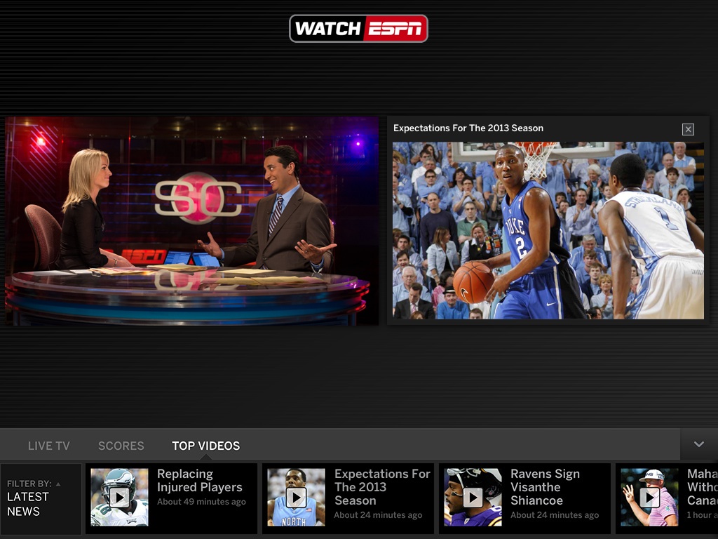 ESPN WatchESPN iPad App Update Features Live Toolbar - Peter Kafka - Media 